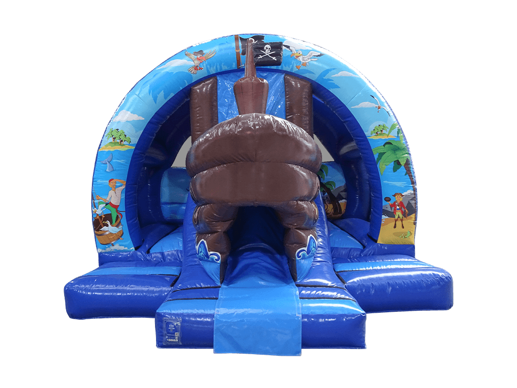 Curved Pirate Front Slide Bouncy Castle Hire