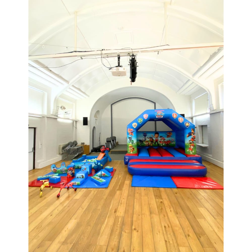 Paw patrol bouncy castle and soft play package hire
