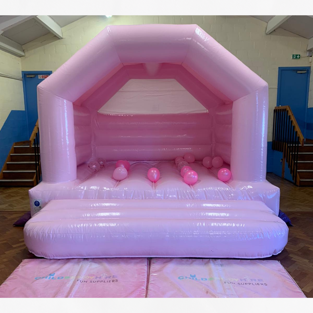 Pink Pastel Bouncy Castle With Rain Cover