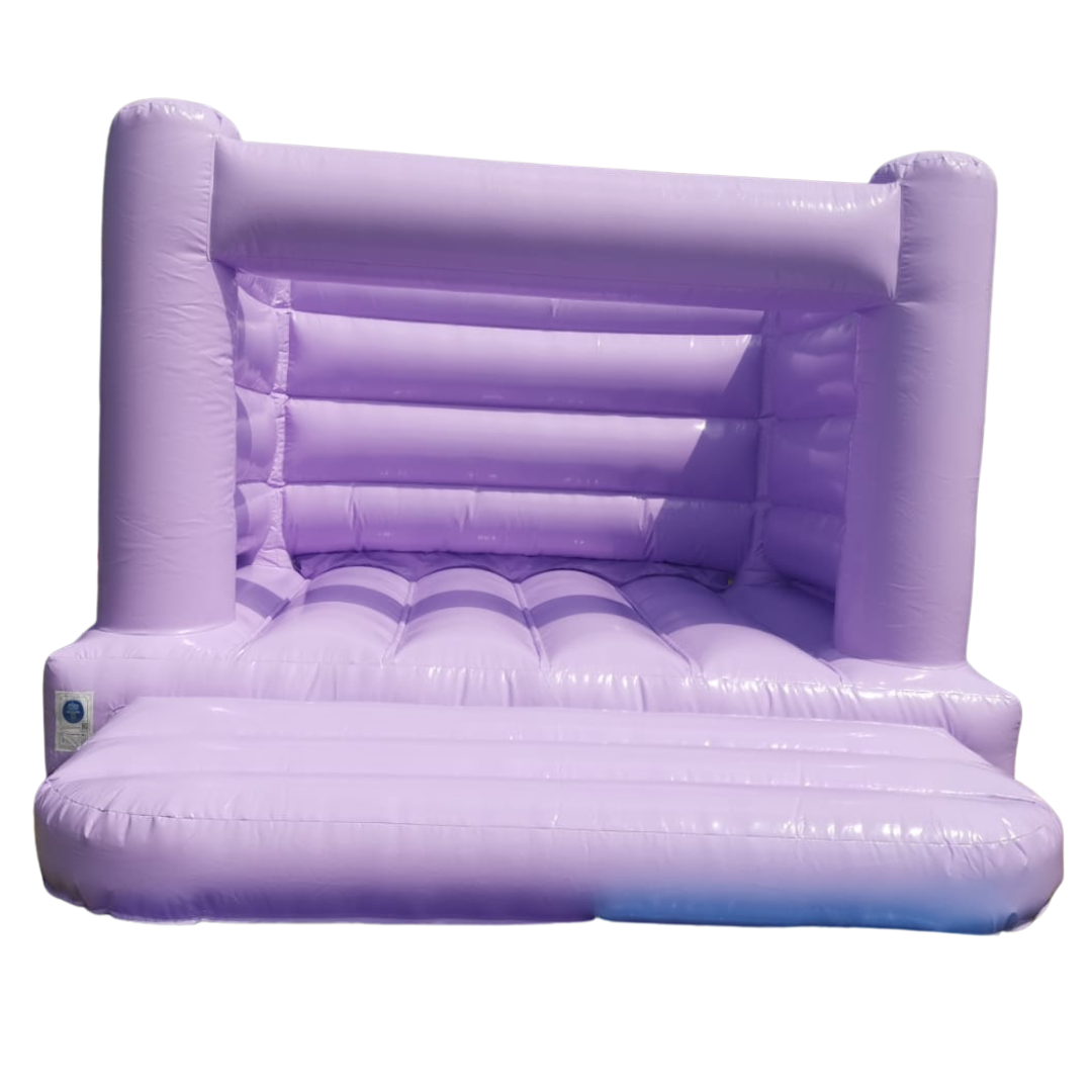 pastel lilac bouncy castle to hire