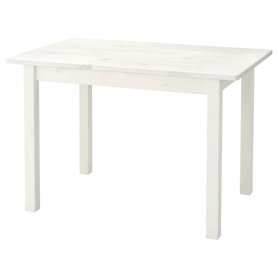 white wooden table