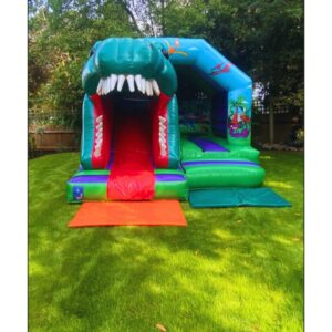 Dinosaur front slide bouncy castle