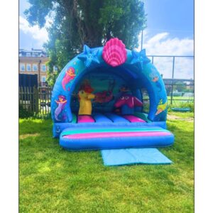 Curved mermaid bouncy castle hire