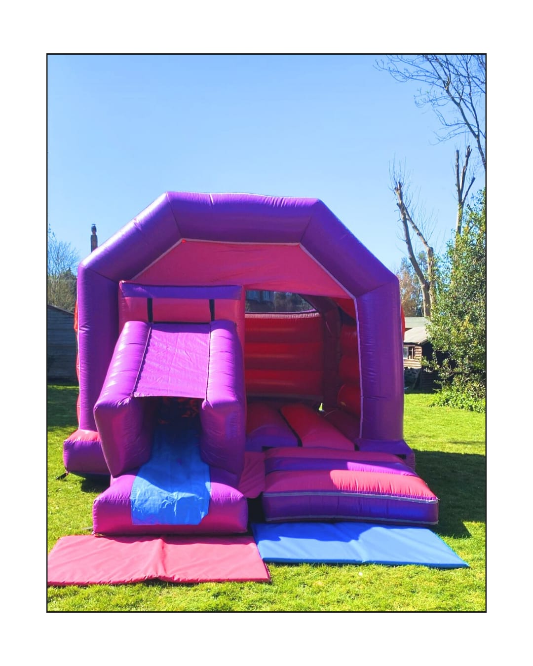 Front Slide Pink Bouncy Castle Hire
