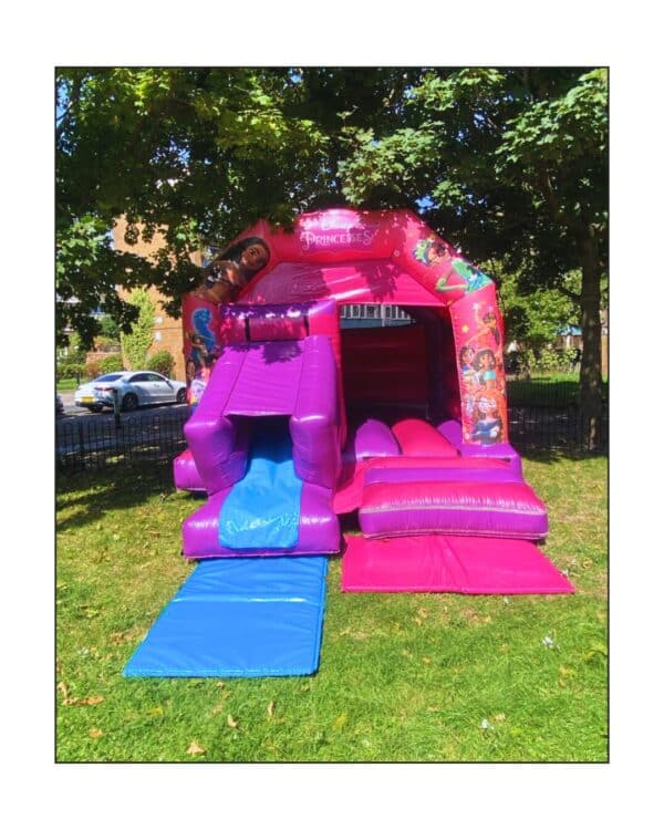 Princess front slide bouncy castle hire