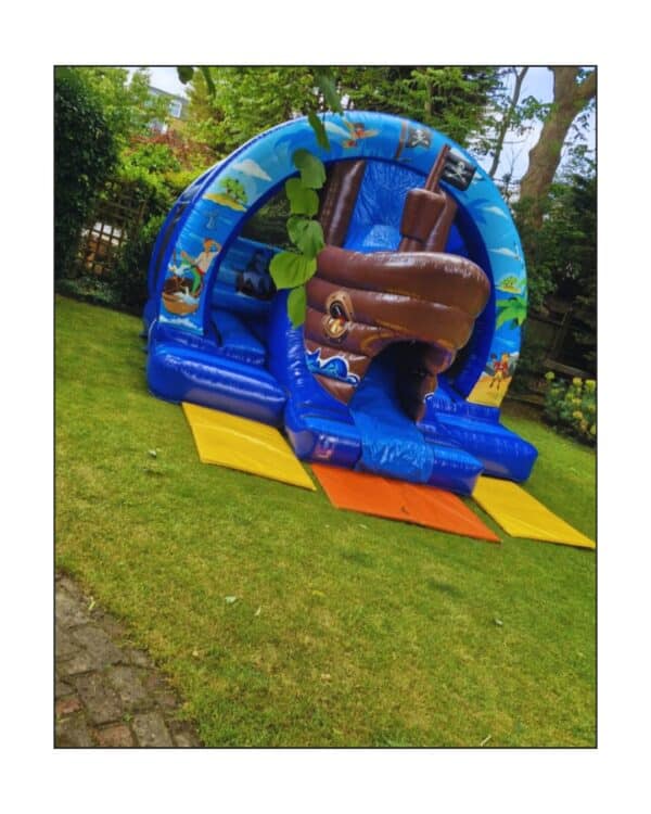 Curved pirate bouncy castle hire
