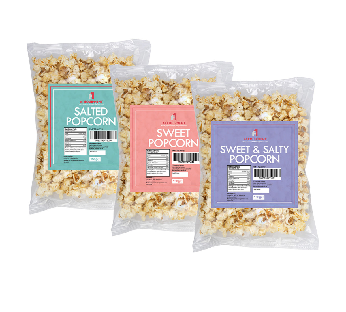 Pre-filled Popcorn Packets 150g