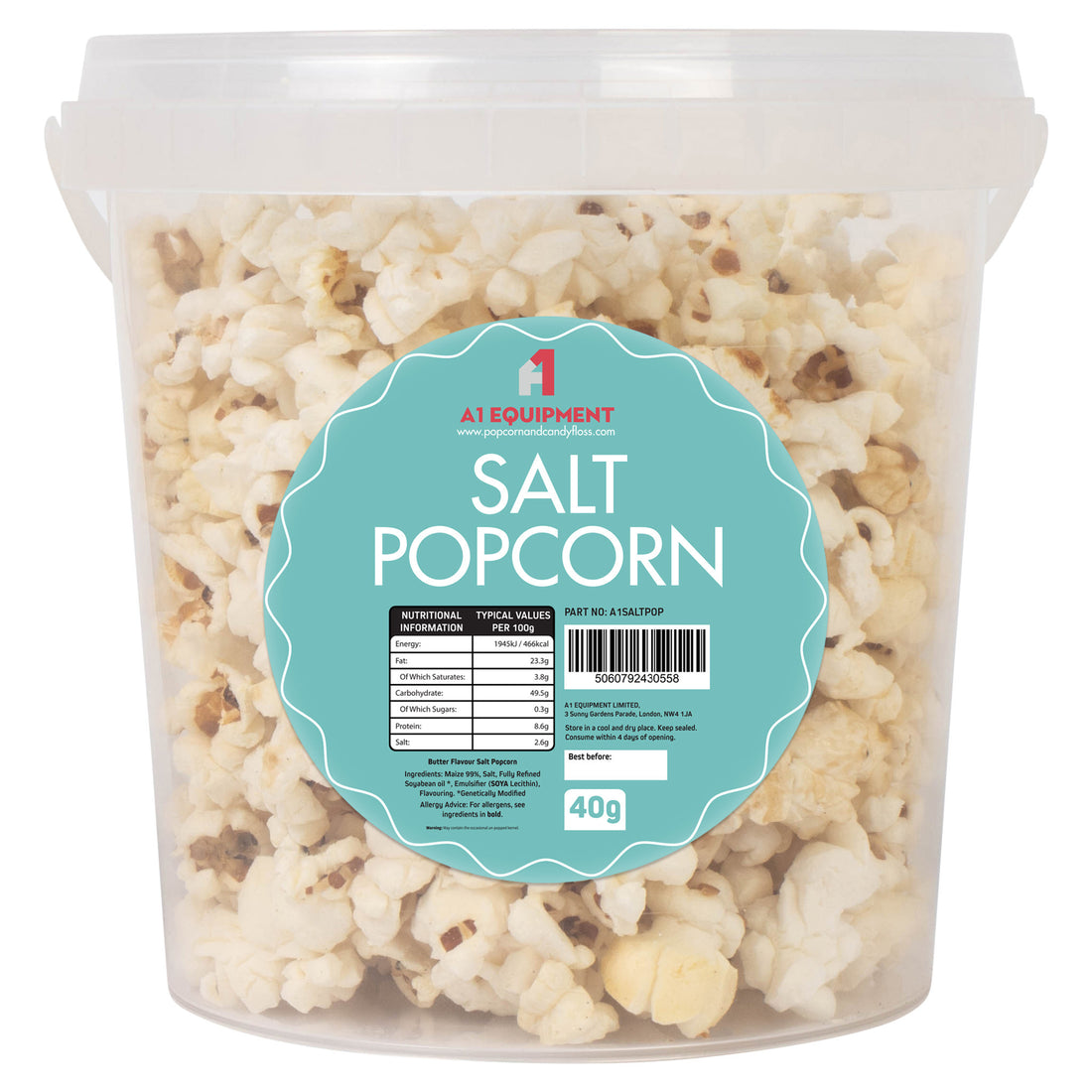 Pre-filled Popcorn Tubs 50g