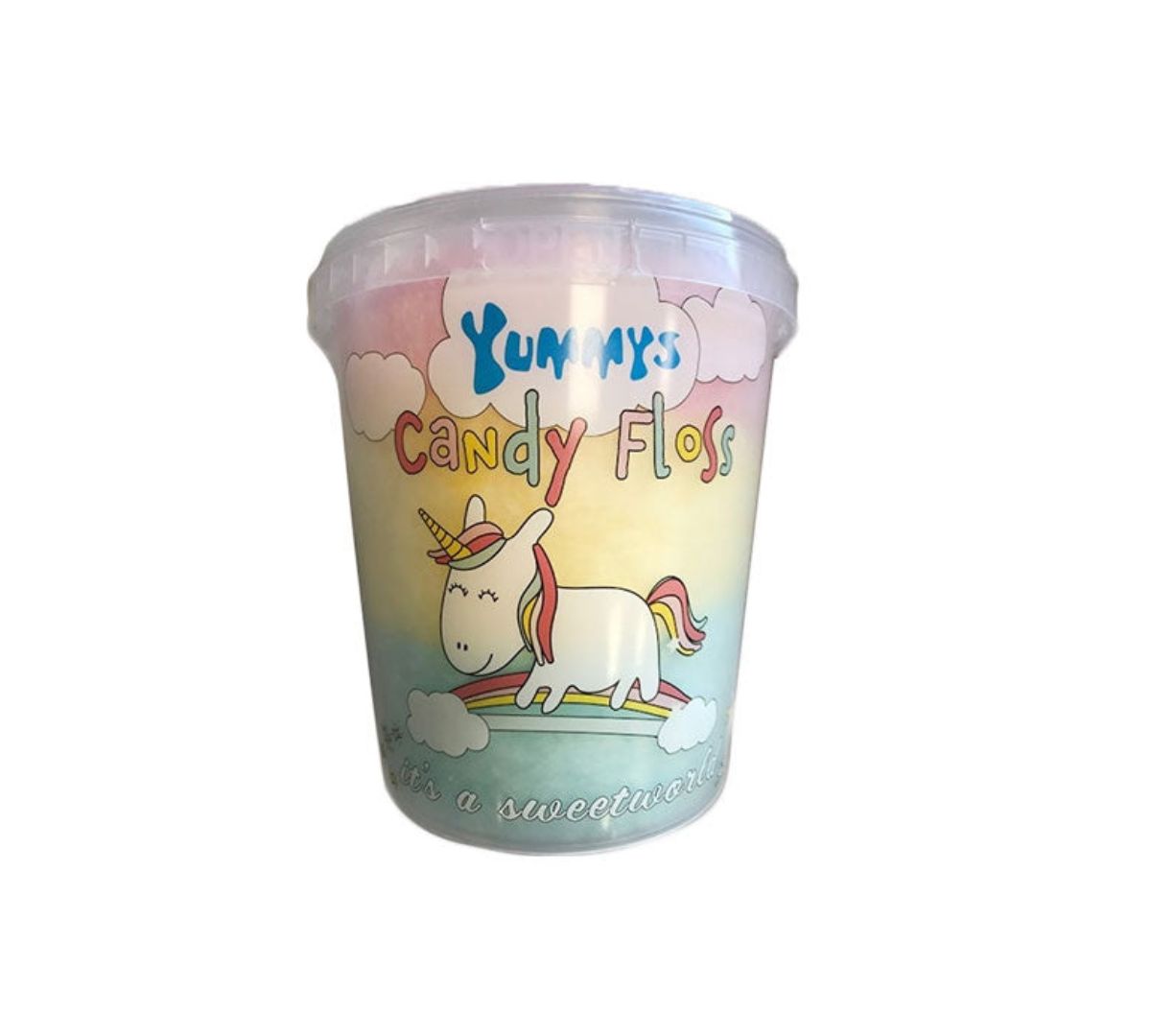 Pre-filled Yummy Unicorn Candy Floss 50g Tubs