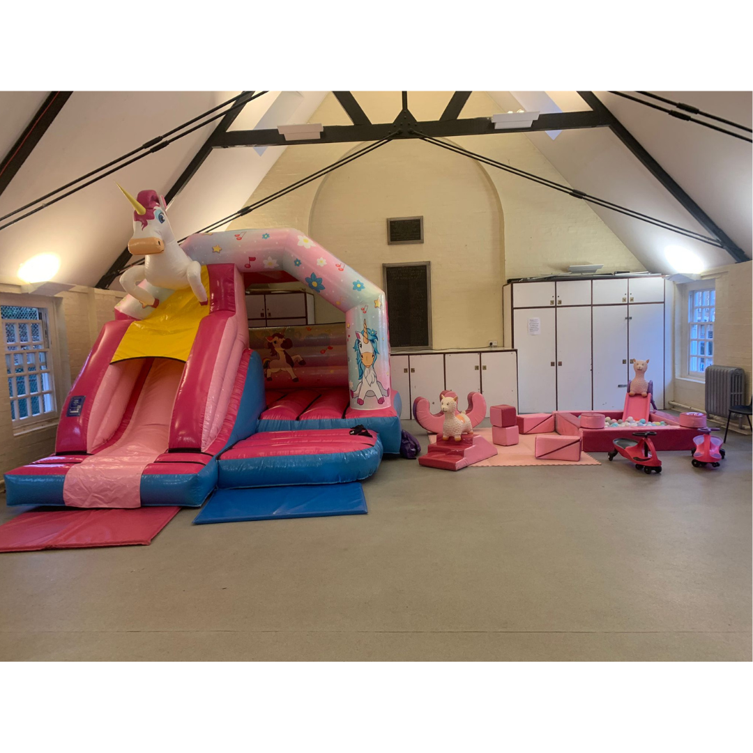 Unicorn Front Slide Bouncy Castle & Soft Play Package