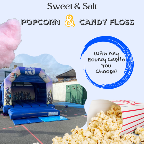 Bouncy Castle and Tubs Of Candy Floss & Popcorn Package