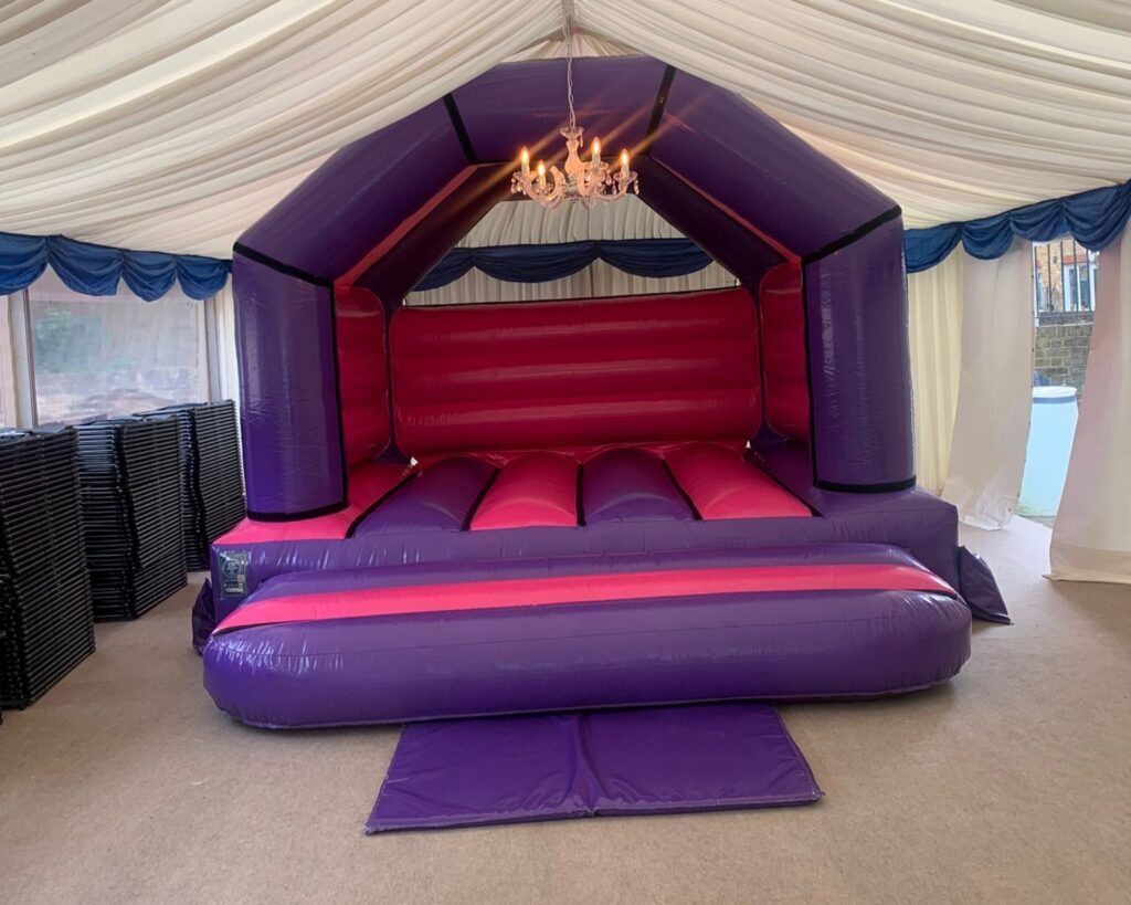 pink and purple bouncy castle