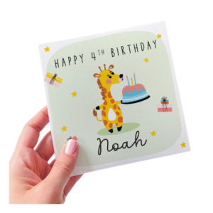 Birthday Cards Personalised Giraffe Themed Birthday Card