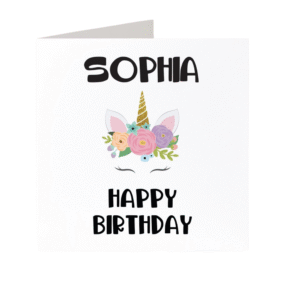 Birthday Cards Personalised Unicorn Themed Birthday Card