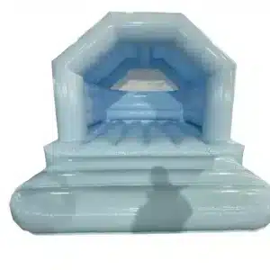 Pastel blue bouncy castle hire