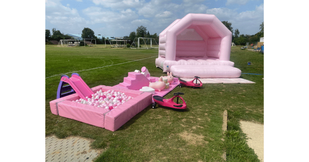 Pastel Pink Bouncy Castle and Soft Play Hire