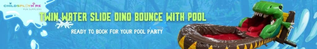 Twin slide water dino bouncy castle