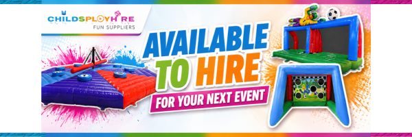 Available to hire inflatable games banner