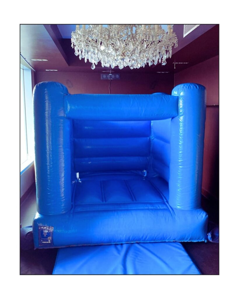 Ice blue bouncy castle hire
