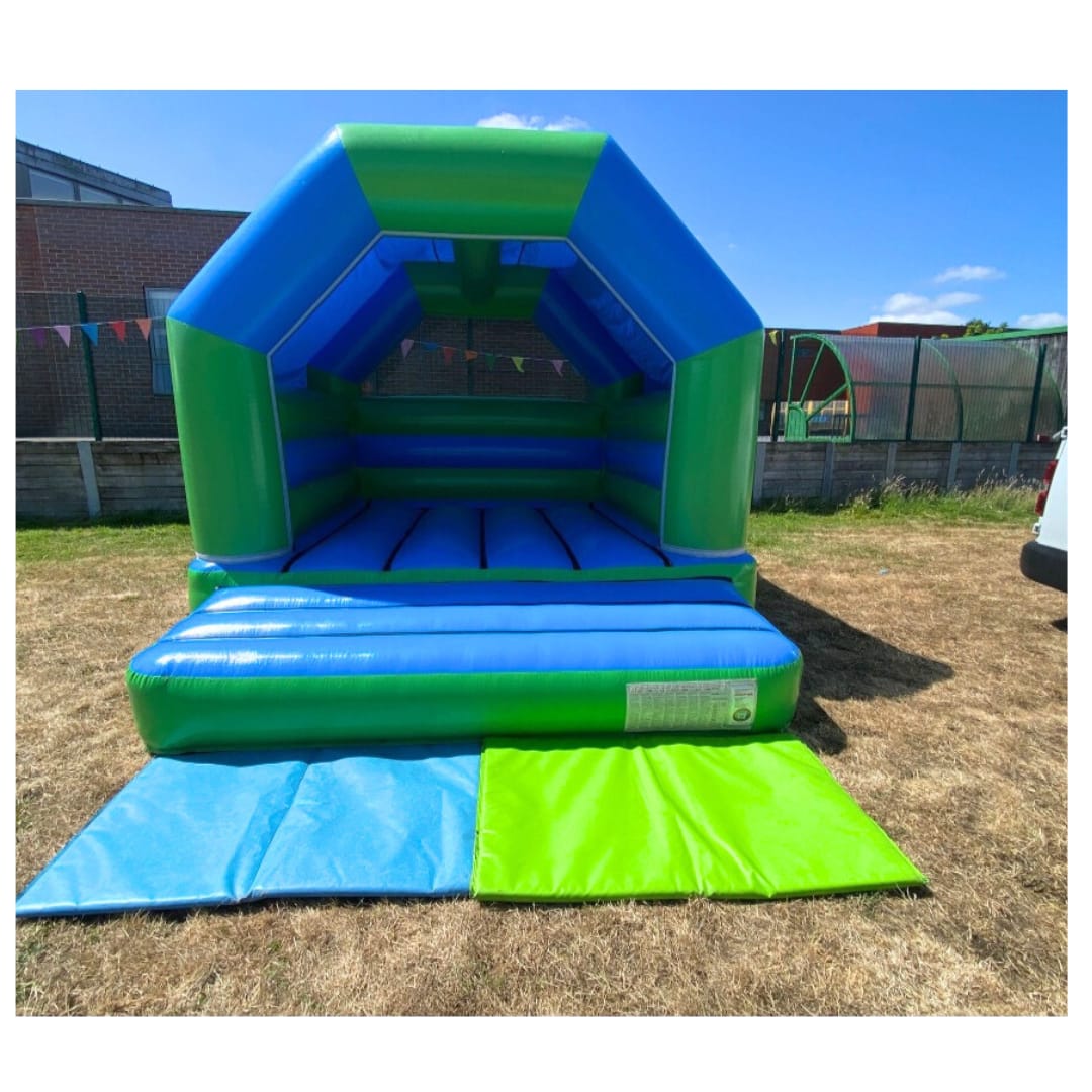 Medium Bouncy Castle Hire Green and blue bouncy castle hire