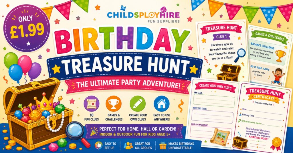 Birthday Treasure hunt game. Image generated by AI