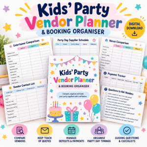 Kids Party Vendor Planner & Booking Organiser