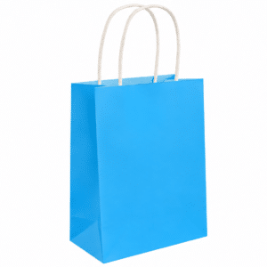 Blue neon party bag. Image generated by AI